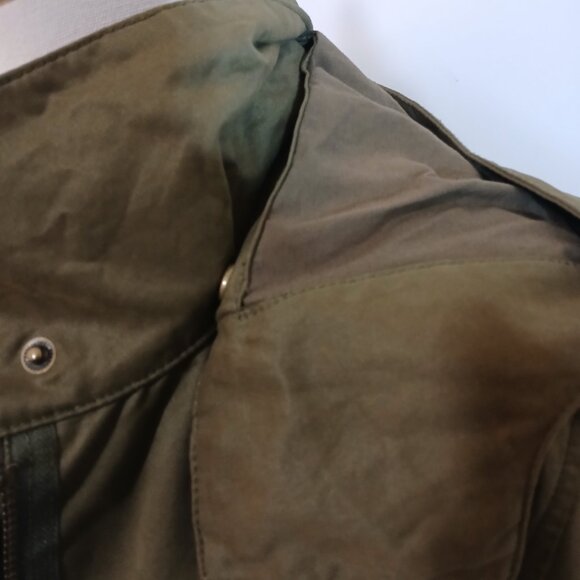 L.O.G.G Hooded Utility Parka Jacket Women’s Size 6 Green Drawstring Flap Pockets - Picture 4 of 7